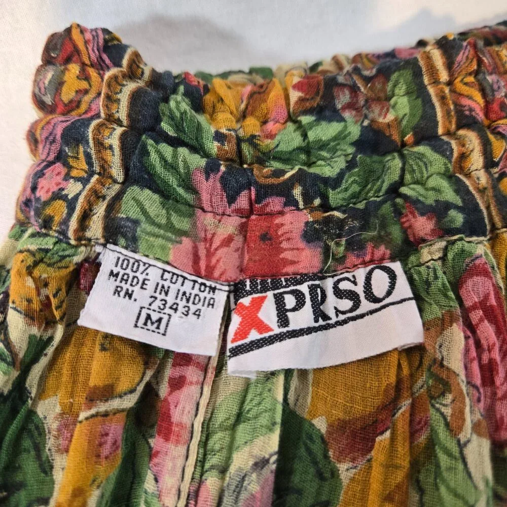 VINTAGE Semi-Sheer Festival Boho Full Peasant Silhouette Skirt OVERSIZED Size M. - Picture 12 of 17